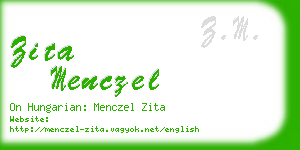 zita menczel business card